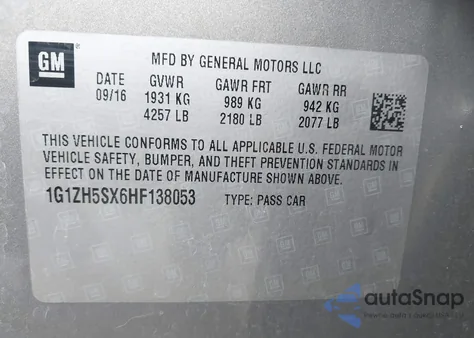 2017 Chevrolet Malibu Premier z USA, uszkodzony, nr VIN 1G1ZH5SX6HF138053